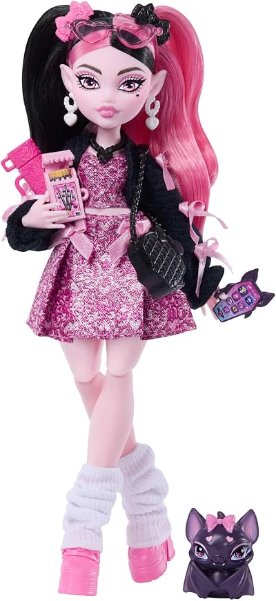 Monster High Draculaura Doll with Pet Bat and 7 Accessories