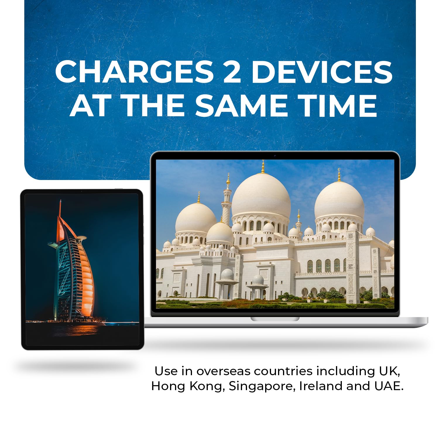 OREI UK Adapter for Indian Pins, India to UAE, Hong Kong, Dubai Adapter - Type G Plug - 2 in 1 - Perfect for Laptop, Camera Charger and More, UK Travel Adapter - CE - RoHS - Beige - 5 Years Warranty