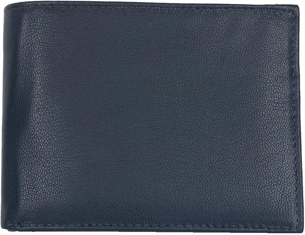 FLW Dark blue genuine leather wallet without any logos or markings