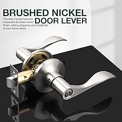 GOBEKOR 3 Pack Satin Nickel Privacy Door Handles