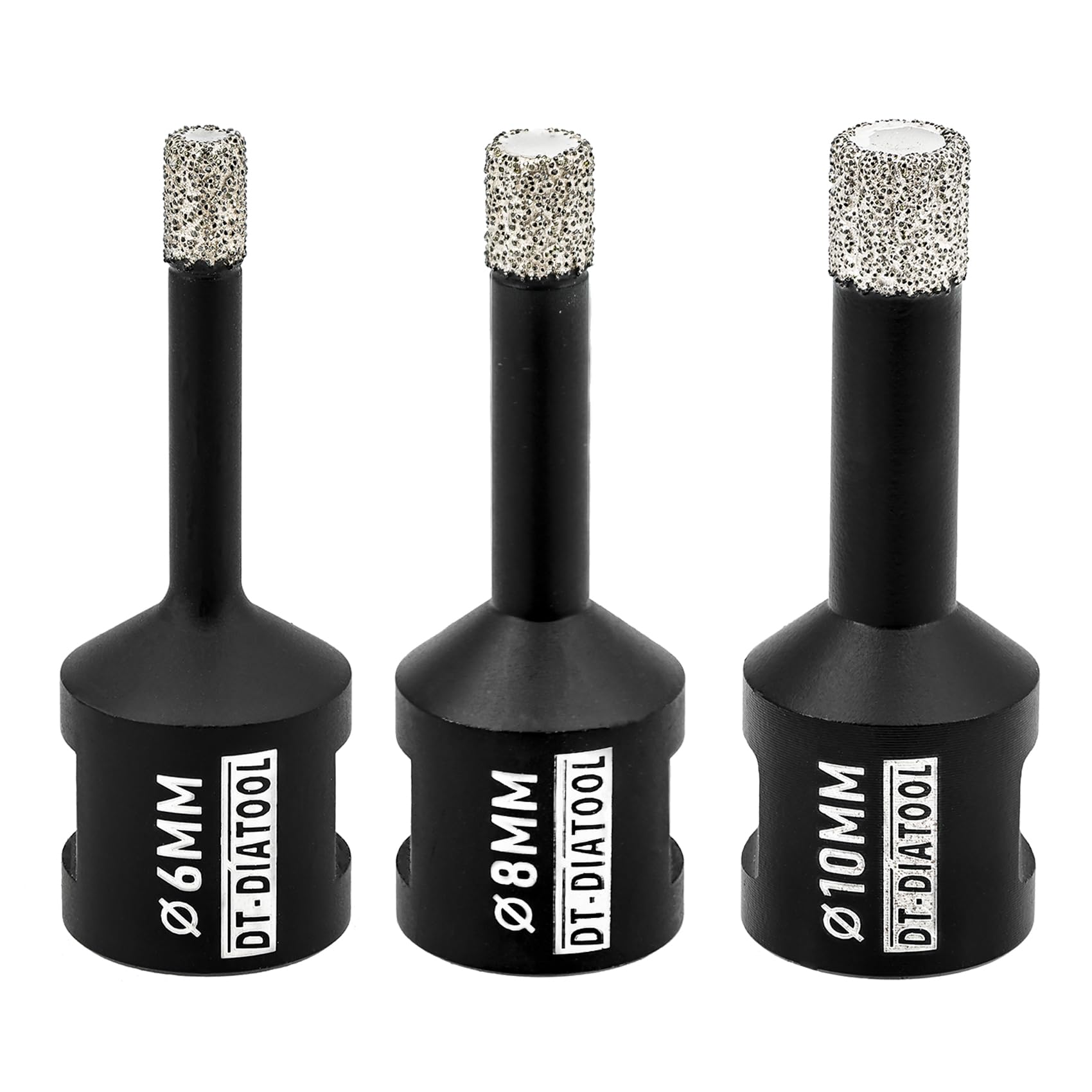 DT-DIATOOL Diamond Drill Bit 6/8/10mm 3pcs/set Hole Saw for Dry Drilling Tile Porcelain Marble Ceramic Granite