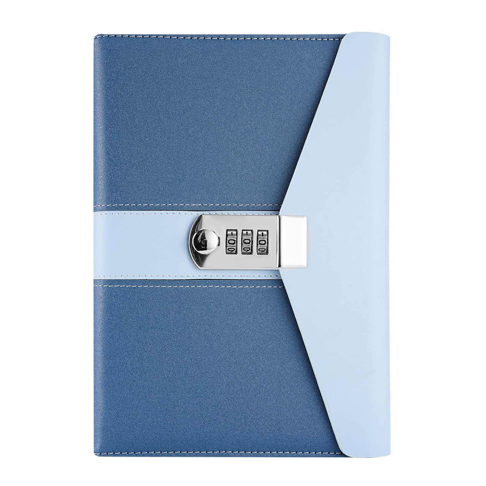 NectaRoy Notebook with Lock, A5 Business Lockable Diary, Locaked Travel Journal with Pen Holder&Card Slots, Office School Supplies Student Stationery, Size 8.6"x5.9"