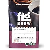 FigBrew Digestive Roast Coffee Alternative, Caffeine-free, Adaptogen-free, Ground Medium Roast, 6-oz Original Digestive Roast, 30 servings, 100% pure fig, USDA Organic
