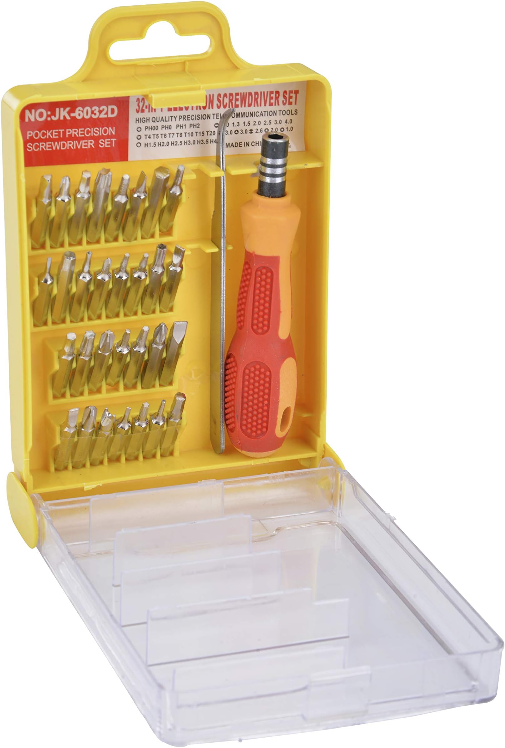 IZOM 6032 32 in 1 Precision Screwdriver Set (Yellow, Chrome Finish, 31-Pieces)