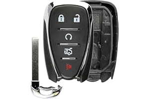 Key Fob Shell for Chevrolet Camaro Cruze Malibu, Alliskeys 5-Button Smart Key Case Cover Replacement for Chevrolet 2016-2021 HYQ4EA/HYQ4AA