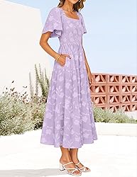 ZESICA Women‘s Summer Boho Floral Midi Dress 2025