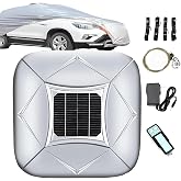 Automatic Outdoor Car Cover with Solar Charging, Portable Sun and Weather Shelter, Intelligent Remote Control Electric Retractable Car Window Covers,with Anti-Theft Alarm, Multiple Sizes Silver-YM