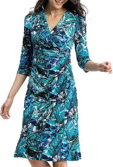 Amazon Co Jp 洗える ジャージー 日本製 ブルー カリブ ギャザー ワンピース レディース Kay Me ケイミー Kayme 服 ファッション小物