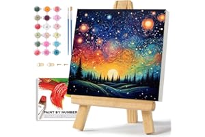 WEMEON Landscape Paint by Numbers Kit for Adults with Framed- Easy Paint by Numbers Kit for Adults Beginner, Simple Painting Paint by Numbers for Gift Home Wall Decor (10x10Inch)