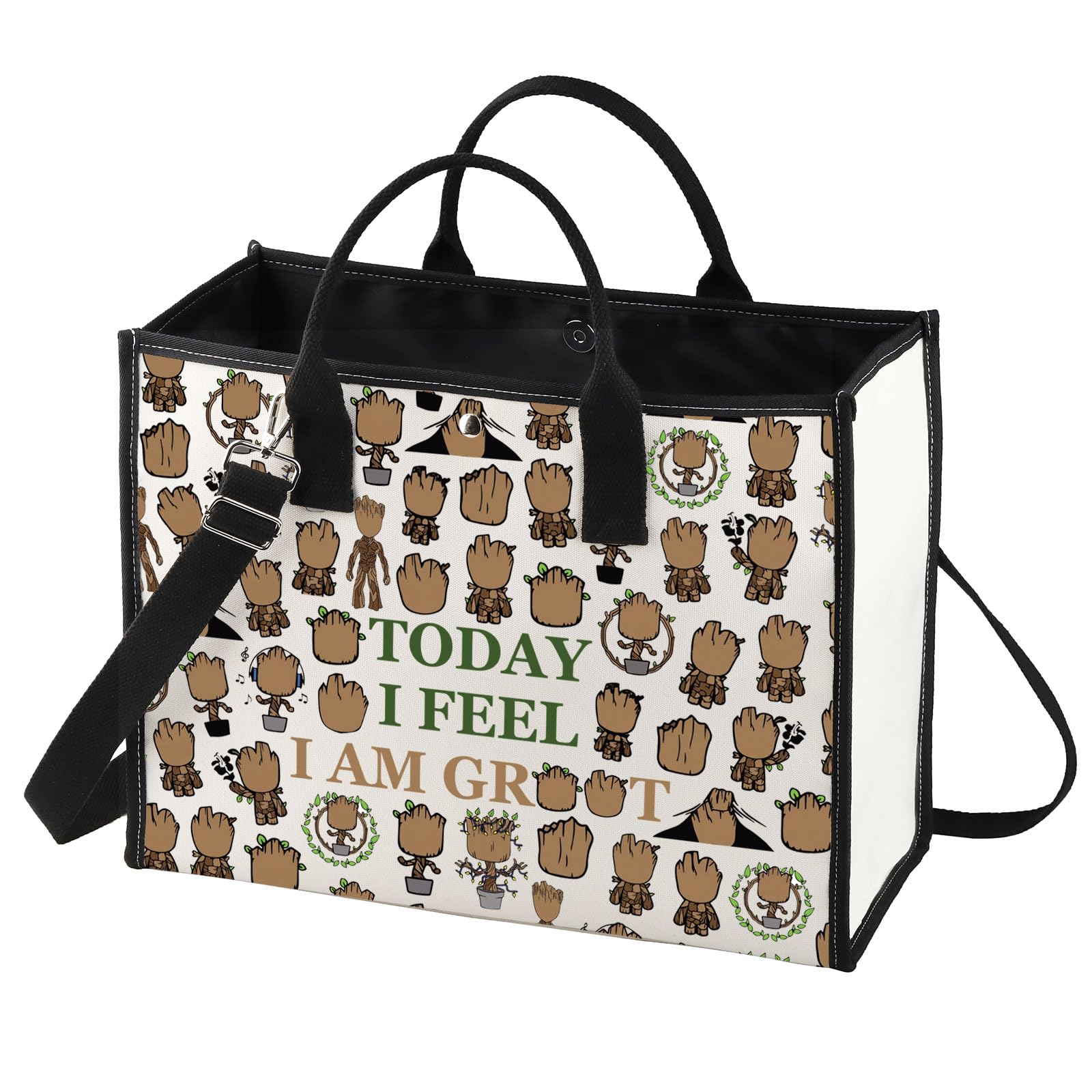 LEVLO Funny Groot Cosmetic Make Up Bag Groot Lover Inspired Gift Today I Feel I Am Groot Makeup Zipper Pouch Bag, Today I Feel LT