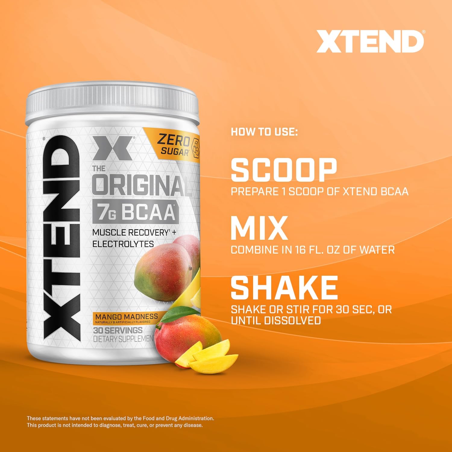 Xtend Original BCAA Powder 7g BCAA and 2.5g L-Glutamine, Sugar Free Post Workout Muscle Recovery Drink with Amino Acids for Men & Women, 30 Servings