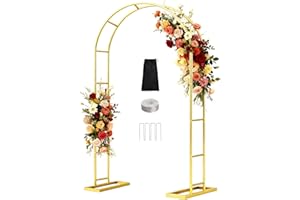 【Patent Applying】 DEVISEFUN 7.2FTx4.3FT Balloon Arch Stand,Metal Pergola Arbors,Garden Arbors and Arches Trellis for Climbing Plants Outdoor,Gold Wedding Arch for Party Decoration Wide Arbor
