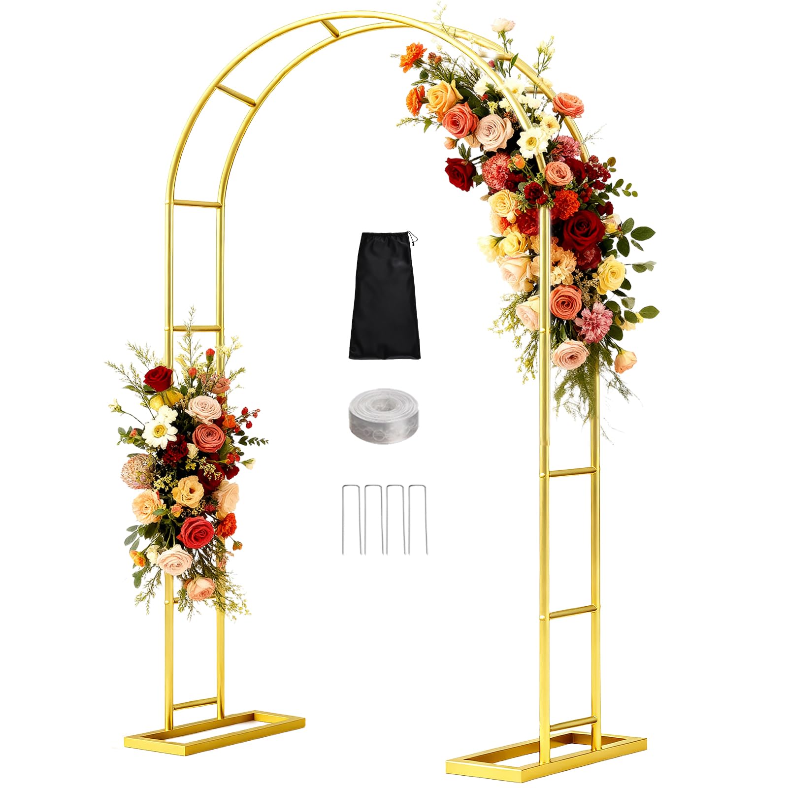 Photo 1 of ?Patent Applying? DEVISEFUN 7.2FTx4.3FT Balloon Arch Stand,Metal Pergola Arbors,Garden Arbors and Arches Trellis for Climbing Plants Outdoor,Gold Wedding Arch for Party Decoration Wide Arbor