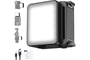 NEEWER Basics M20 Magnetic LED Camera Light Compatible with DJI OSMO Nano Action 3 4 5 Pro Cage NEEWER AC009 PRO Pocket 3 Accessories Expansion Adapter, Plastic Mini Fill Light Attachment 5600K CRI95+