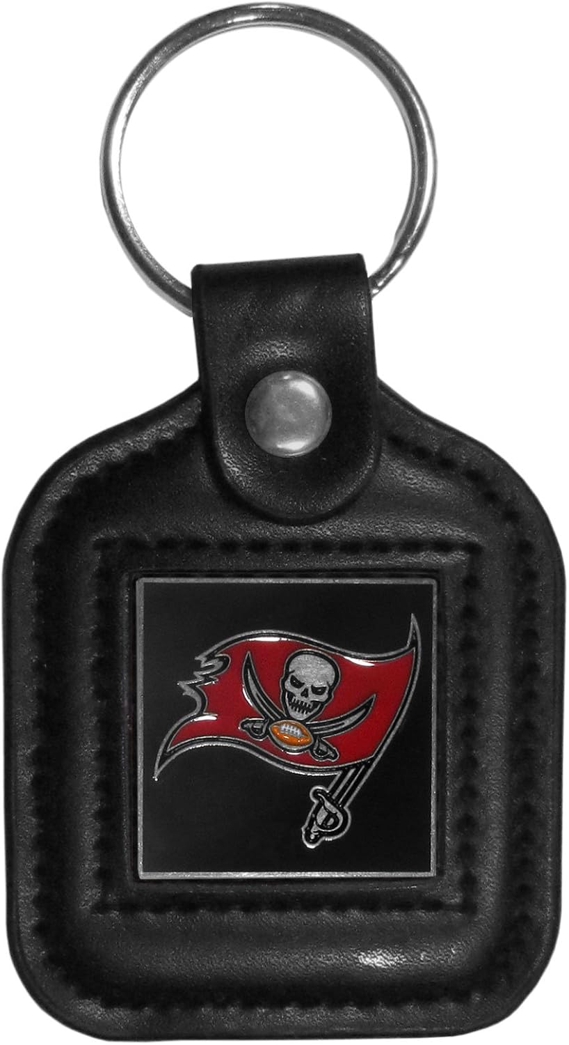 NFL Siskiyou Sports Fan Shop Tampa Bay Buccaneers Square Leather Key Chain One Size Black : Sports Fan Keychains : Sports & Outdoors