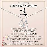ACOGVN Cheerleader Gifts, Cheerleader Cheer Necklace Gifts for Girls Team, Sport Cheer Cheerleading Stuff Accessories Jewelry Competition Must Have for Girls Daughter 8-10-12-18 Year Old Girl
