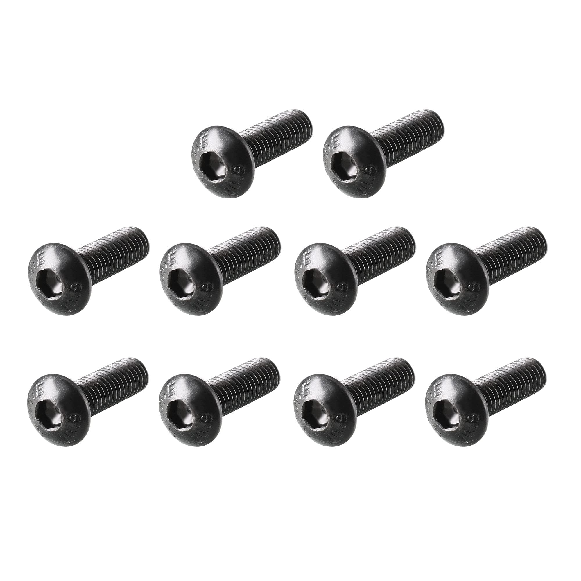 TA-VIGOR 100Pcs M3 x 10mm Alloy Steel Button Head Hex Socket Cap Screws, Flanged Button Bolts Nuts Hex Drive Fastener for Machine