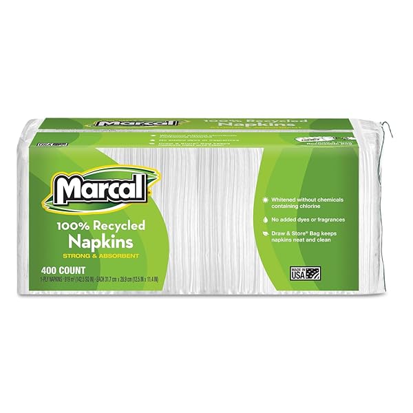 MARCAL LUNCH NAPKINS, 100% RECYCLED DISPOSABLE PAPER NAPKINS...