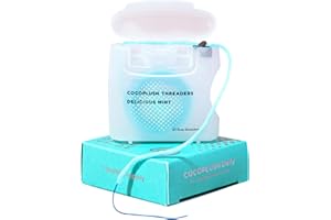 Cocofloss CocoPlush Threaders, Dental Floss for Implants, Bridges, and Braces, Mint, Waxed, Dentist-Designed Oral Care with Coconut Oil, 30 Per Pack