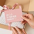 ThreeKin Collective 100-Pack “Say Hello to Your New Favorite” Business Thank You Cards - 3.5” x 2.5” Premium Heavy-Duty Cardstock, Designed in the USA by Female-Owned Business