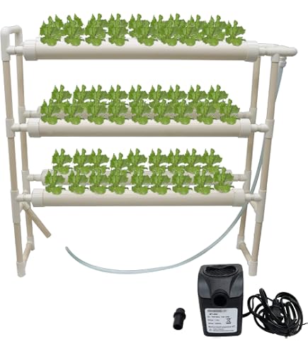 Kit Hydroponique 54 Trous - Système NFT 6 Tubes Pour Culture Sans Terre Légumes Herbes à Domicile