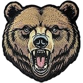 Bear Iron On Patch &ndash; Embroidered Forest Wildlife Animal Patch for Jackets, Outdoor, Backpacks