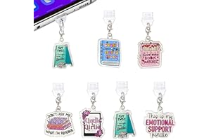 ANKUAITIAN 6PCS Charms for E-Reader, About Reading Theme Dust Plug Charm Compatible with Type C Charging Port, Gift for Book Lover Readers Men Women Students, Accessories for E-Reader