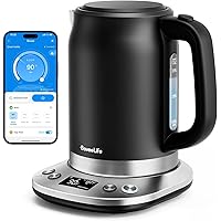 GoveeLife Smart Electric Kettle Temperature Control, WiFi Electric Tea Kettle with Alexa Control, 1500W Rapid Boil, 2H Keep W