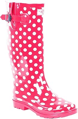 womens polka dot rain boots