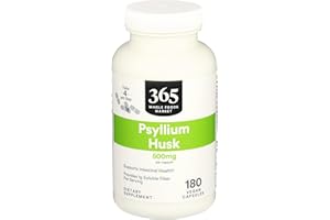 365 EVERYDAY VALUE 365 by Whole Foods Market, Psyllium Husks 500Mg, 180 Veg Capsules