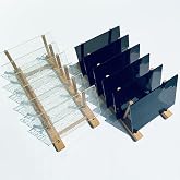 ILLUCKAI 12 Sheets Transparent COE 96 Glass for Fusing,Black + Clear Fused Glass for Stained Glass Mosaic Art Patterns