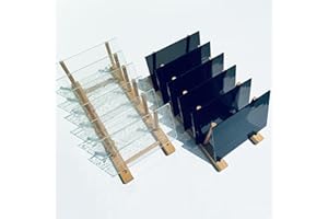 ILLUCKAI 12 Sheets Transparent COE 96 Glass for Fusing,Black + Clear Fused Glass for Stained Glass Mosaic Art Patterns