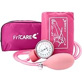 FriCARE Pink Manual Blood Pressure Cuff for Nurses/Nursing/Medical Students | Aneroid Sphygmomanometer for Home BP Monitoring