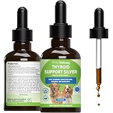 Pet Wellbeing Thyroid Support Silver for Dogs - Thyroid Function, 2 oz | NASC Certified &amp; Vet-Formulated Liquid Thyroid Supplement with Ashwagandha &amp; Bladderwrack for Metabolic Health &amp; Energy