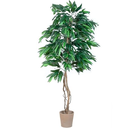 PLANTASIA® Mangobaum, Echtholzstamm, Kunstbaum, Kunstpflanze - 180 cm, Schadstoffgeprüft