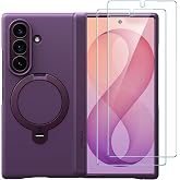 TORRAS 360 Spin Magnetic Stand Case for Galaxy Z Fold 8 Ultra, MIL-Grade | Hinge Protection, Compatible with MagSafe, 360 Kickstand, Hard Slim Protevtive, 2 Screen Protectors, Violet Purple