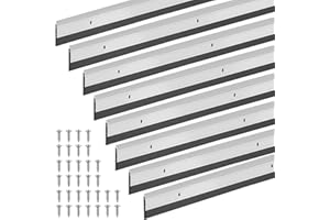 FoldTier 8 Pcs All-Season Door Sweeps for Bottom of Exterior and Interior Door, Aluminum Alloy and Rubber, Ideal for Residential & Commercial Use (1-3/4 x 36 Inch,Silver)