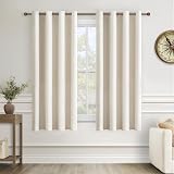 MRTREES Beige Blackout Curtains 66 Inch Drop 2 Panels 117x167 cm 46x66