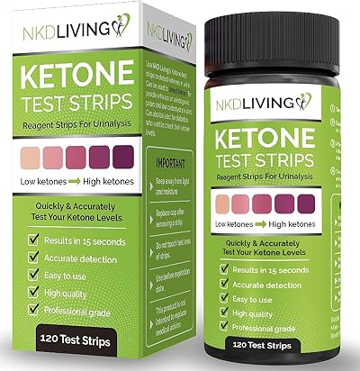 NKD Living Ketone Test Strips 120 Strips in 2 Stay Fresh Packs
