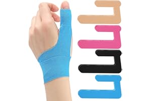 Precut Kinesiology Tape for Thumb & Wrist, 20 Pcs Waterproof Breathable Thumb Pain Relief Athletic Tapes, Hypoallergenic Spor
