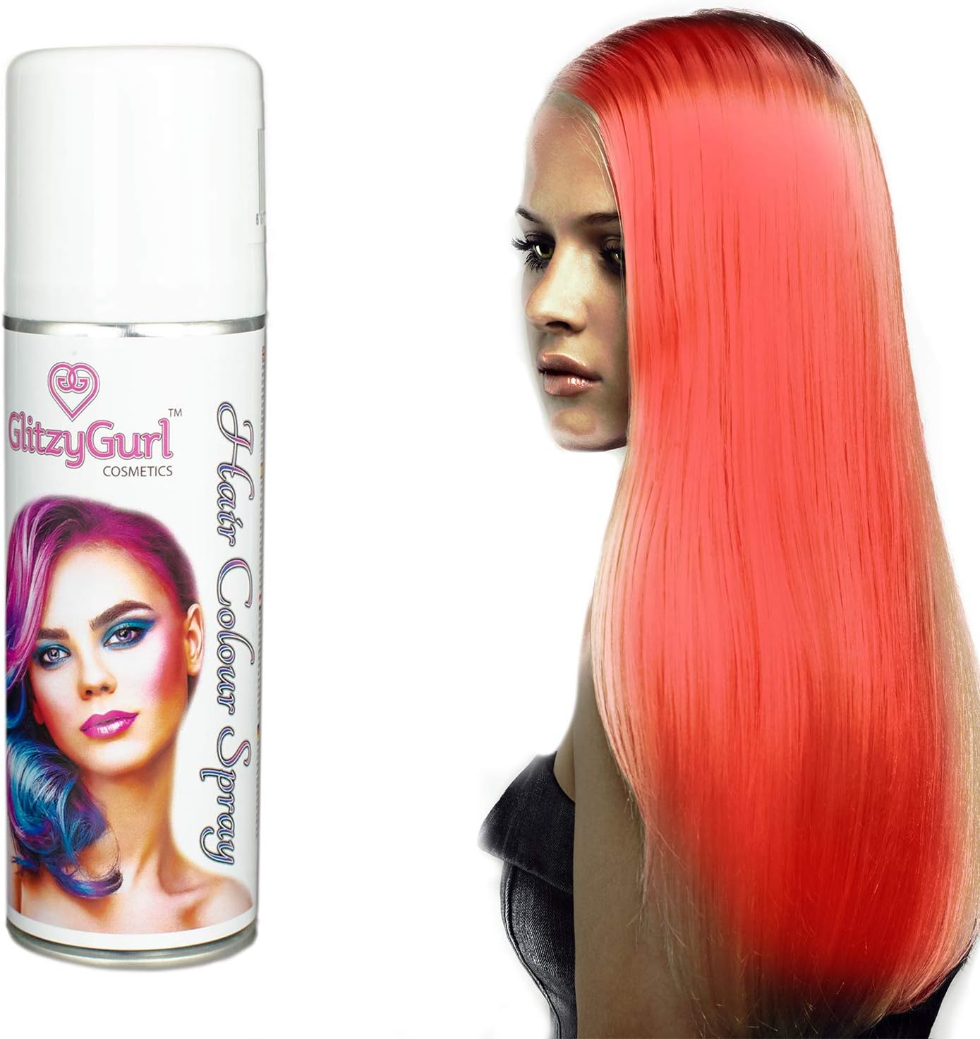 Hair Colour Spray 125ml Temporary Hair Kids Adults Halloween Temporary Dye Made in UK (Fluo Red), 125 ml (Pack of 1)