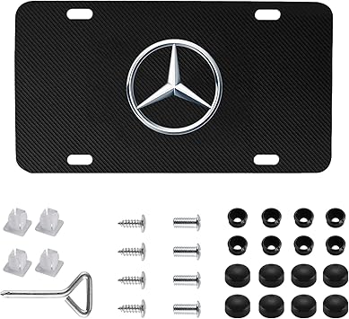 Amazon Com Mercedes Benz Logo Black Carbon Fiber Stainless Steel