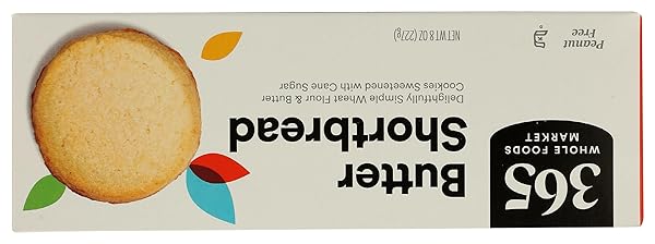 365 BY WHOLE FOODS MARKET, BUTTER SHORTBREAD, 8 OZ