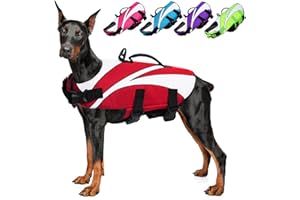 SUNFURA Dog Life Jacket, Dog Life Vest for Swimming with Rescue Handle and High Flotation, Small Dog Vests Safety Life Preserver for Boating, Dog Lifesaver Puppy Swimsuit for Small Medium Large Dogs