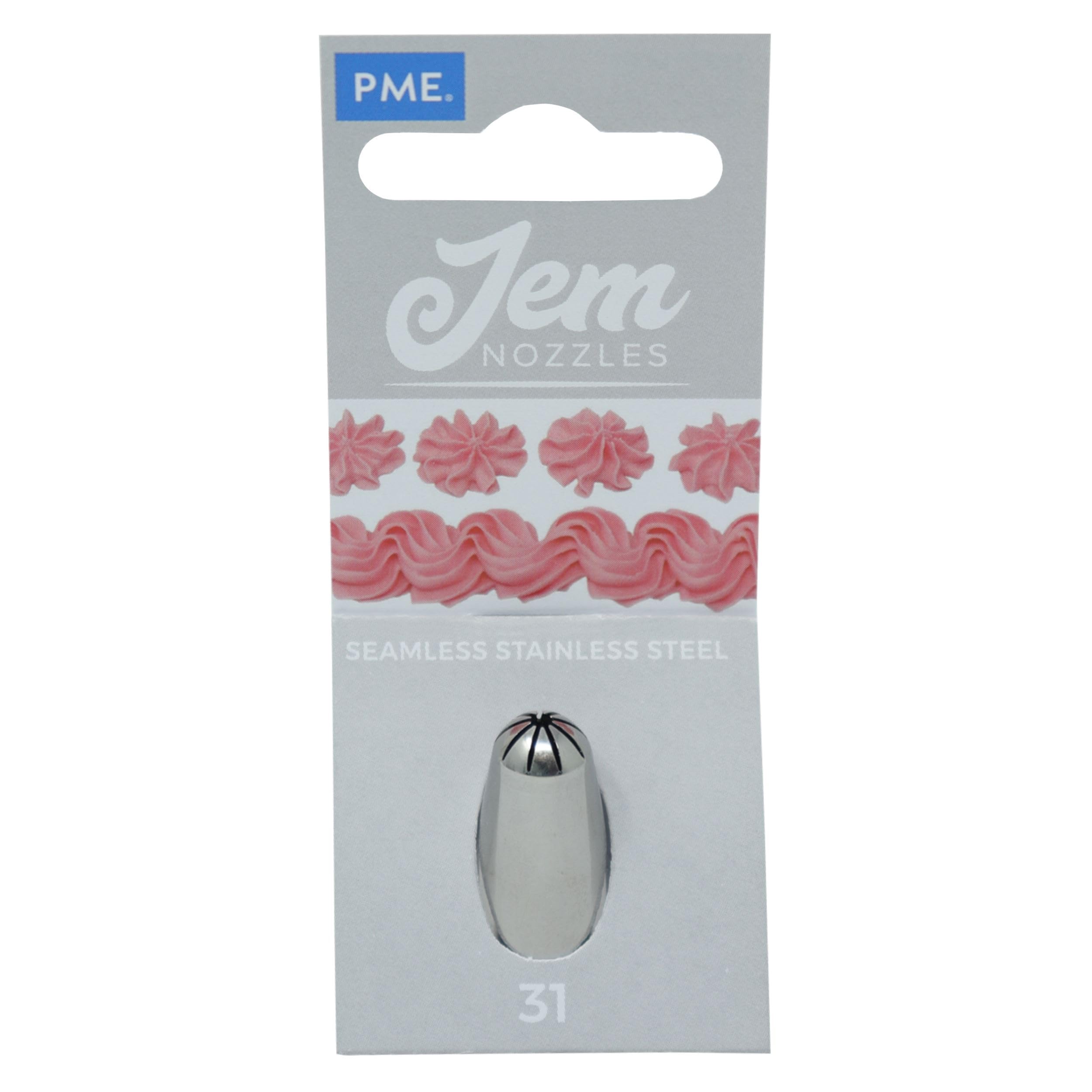 PME JEM Closed Star Piping Nozzle no. 31, Silver