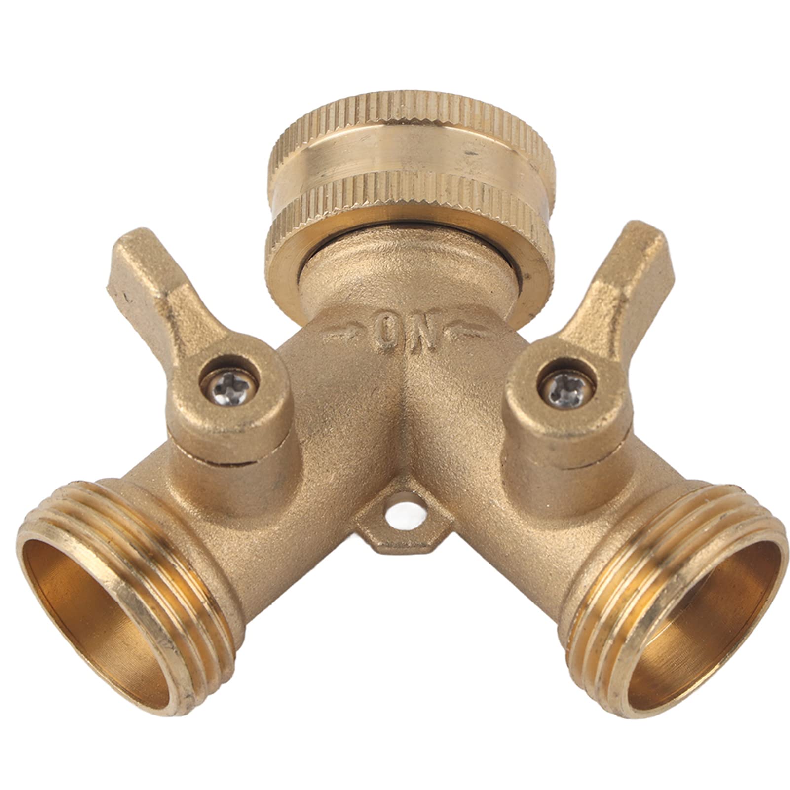 Haofy Hose Tap Connector Splitter, 3/4 Inch Brass 2 Way Valve Splitter for Garden Irrigation(European Thread)(8 x 6 cm / 3.15 x 2.36 inch)