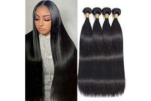 XIANYUN 12A Human Hair Bundles 16 18 20 22 Inch Straight Bundles Human Hair Extensions Brazilian Virgin 100% Unprocessed Raw Thick Straight Hair 4 Bundles Human Hair Natural Color