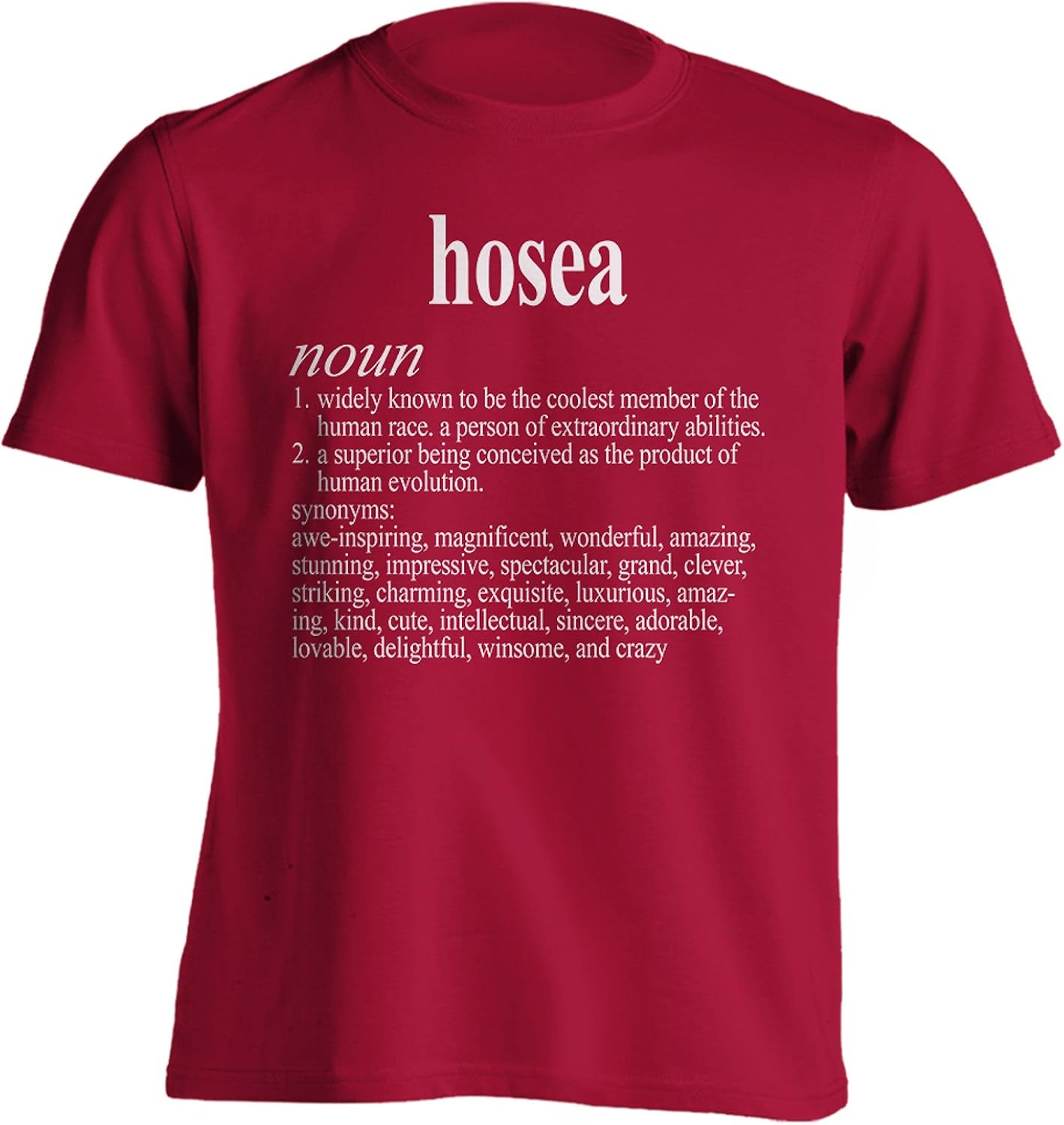 Hosea Name Dictionary Style Funny Gift Unisex TShirt Red XXLarge