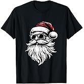 Cool Santa Christmas Hipster Santa Holiday Vibes T-Shirt