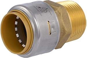 SharkBite Max Male Adapter, 1 in Push-to-Connect x 1 in MNPT, Brass Plumbing Fitting, UR140A